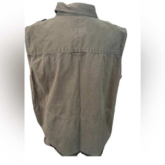 Lauren Ralph Lauren olive green ladies military style snap up vest shirt size M - Picture 6 of 12